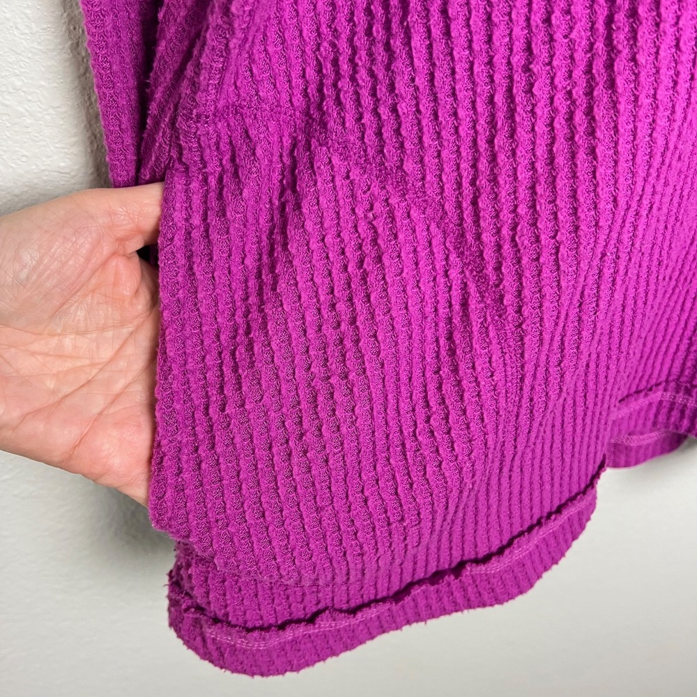 LOGO Lounge Lori Goldstein Wanda Waffle Knit Tunic Top Magenta Purple Womens XL - Picture 5 of 8